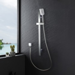 Square Chrome Sliding Shower Rail with 3 Functions Handheld Shower Square Chrome Sliding Shower Rail with 3 Functions Handheld Shower
